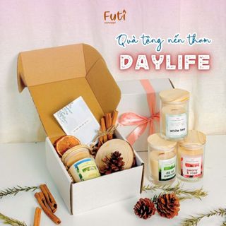 Hộp quà Nến Thơm cao cấp tặng người yêu, Set Day Life - INTO THE WILD kèm đế lót gỗ