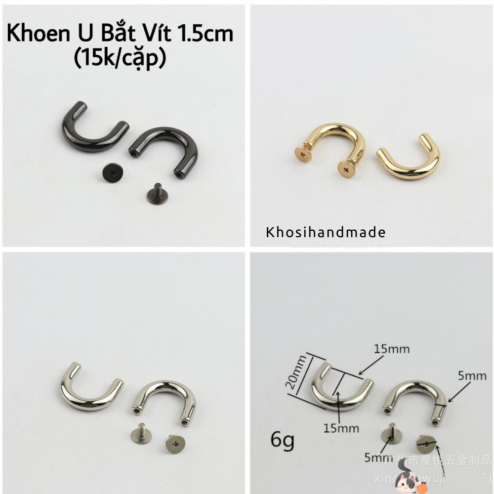 Khoen U Vít 1.5cm  & 1.0cm (15k/cặp)