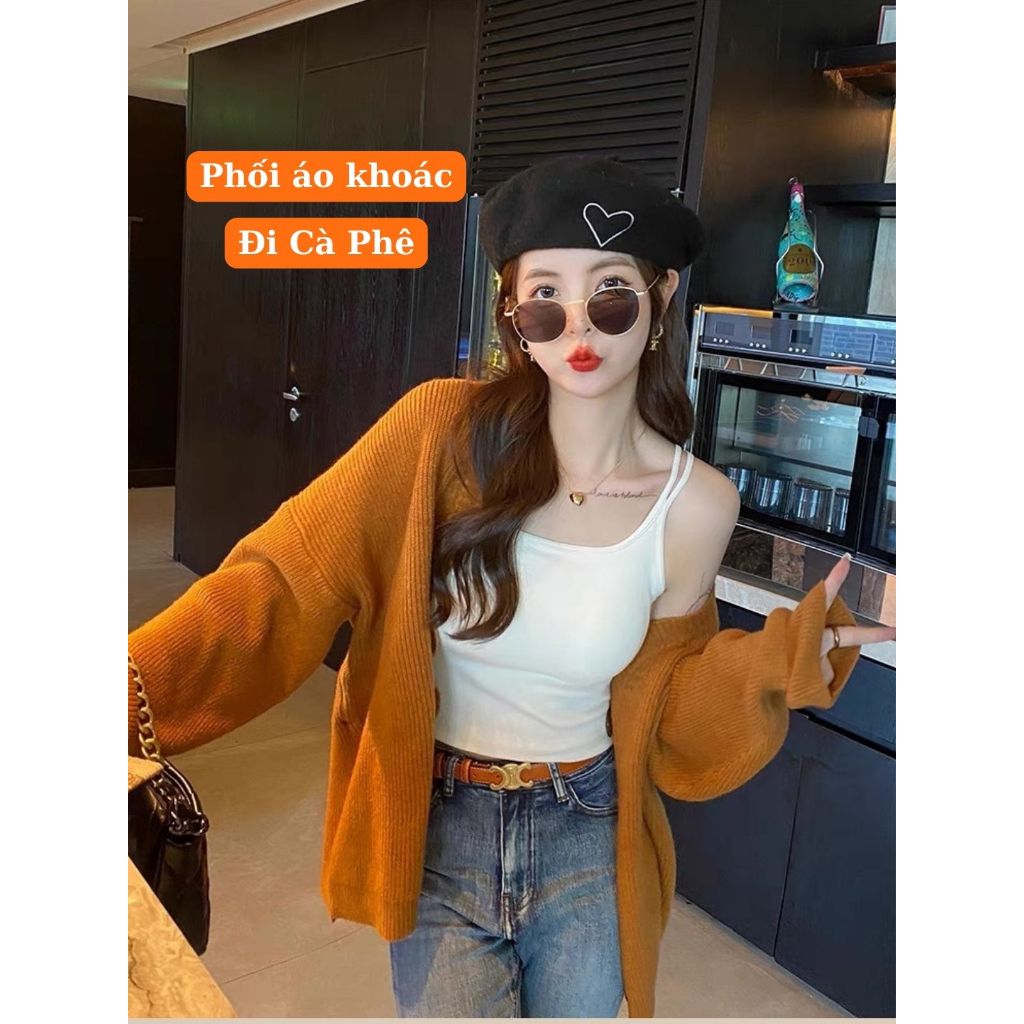 Áo 2 Dây Nữ Quyến Rũ Dễ Thương Fitty, Áo Hai Dây Freesize Phối Áo Vest Hàn Quốc, Khoác Ngoài Đi Chơi Cafe S6 | BigBuy360 - bigbuy360.vn