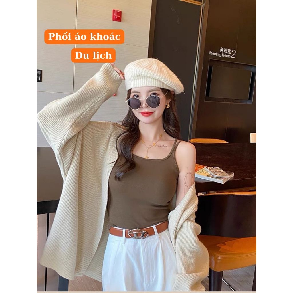 Áo 2 Dây Nữ Quyến Rũ Dễ Thương Fitty, Áo Hai Dây Freesize Phối Áo Vest Hàn Quốc, Khoác Ngoài Đi Chơi Cafe S6 | BigBuy360 - bigbuy360.vn