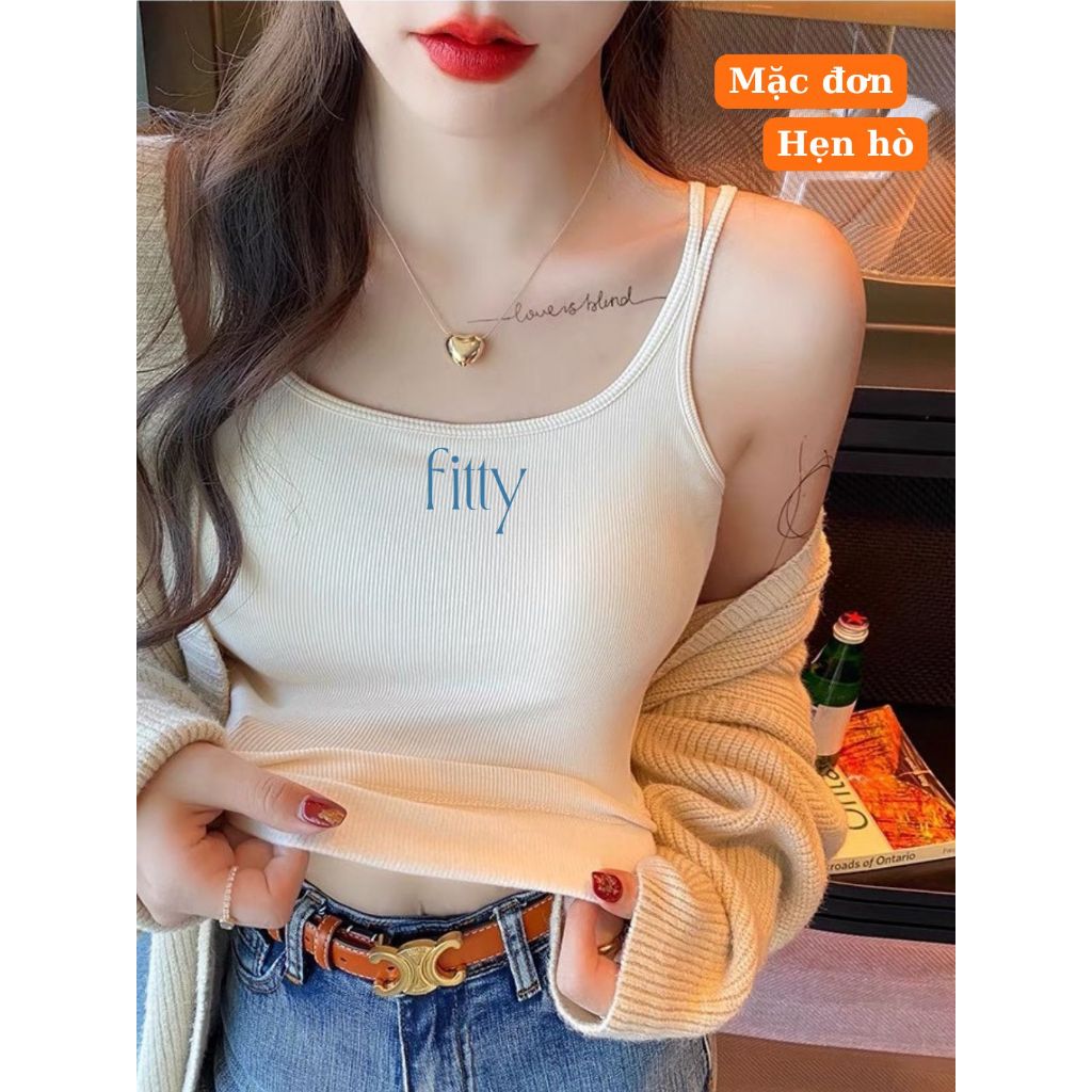 Áo 2 Dây Nữ Quyến Rũ Dễ Thương Fitty, Áo Hai Dây Freesize Phối Áo Vest Hàn Quốc, Khoác Ngoài Đi Chơi Cafe S6 | BigBuy360 - bigbuy360.vn
