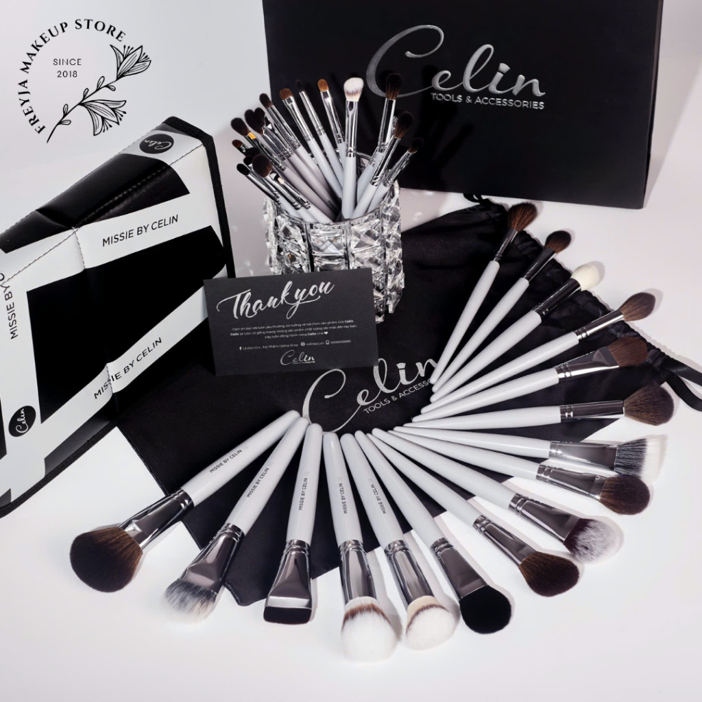 Cọ Celin 36 Cây Missie By Celin - Cán Ghi - Freyja.Makeup