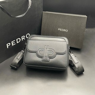 Túi đeo chéo nam Pedro cao cấp - Túi da đen thời trang sang trọng
