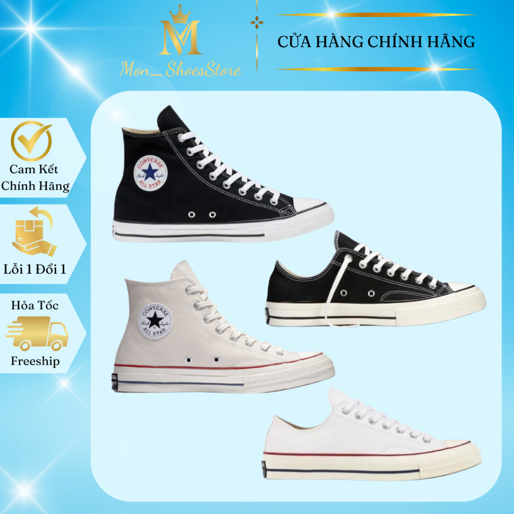 [ Sale 50% ] Giày thể thao Convers 1970s đen trắng, giày nam nữ Convers 'Chuck taylor 1970s' cực bas