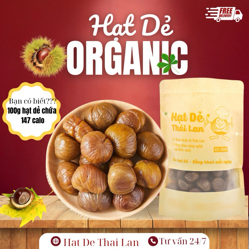 Hạt Dẻ Organic 400g Thái Lan, Hạt Dẻ Rang Bằng Sỏi Biển, Tốt Cho Bà Bầu, Đẹp Da, Ăn Vặt Healthy