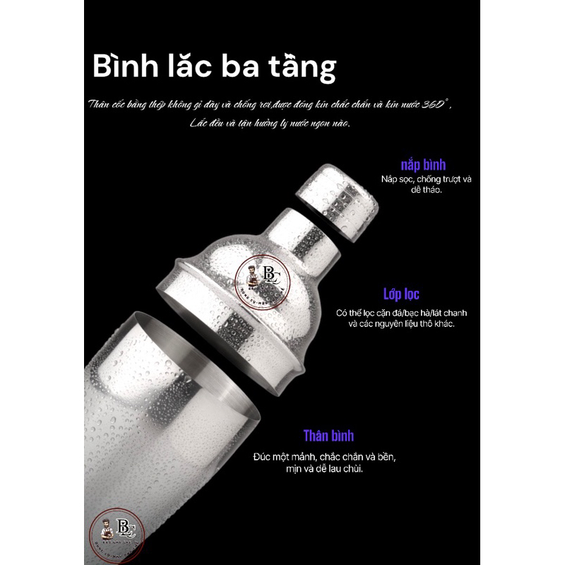 Lắc inox (Shaker inox) 350ml lắc inox 304 tiện lợi 350ml