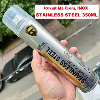  Sơn Bạc Mạ Crom Sơn Xịt Mạ Chrome Sáng Bóng STAINLESS STEEL 350ml - Chai Sơn Mạ Siêu Bóng 
