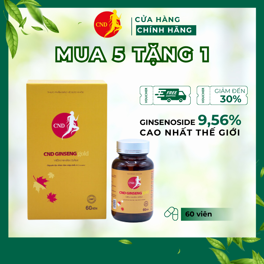 (Quà tặng không bán) Viên nhân sâm Cnd Ginseng - nhân sâm Canada (lọ 60 viên)