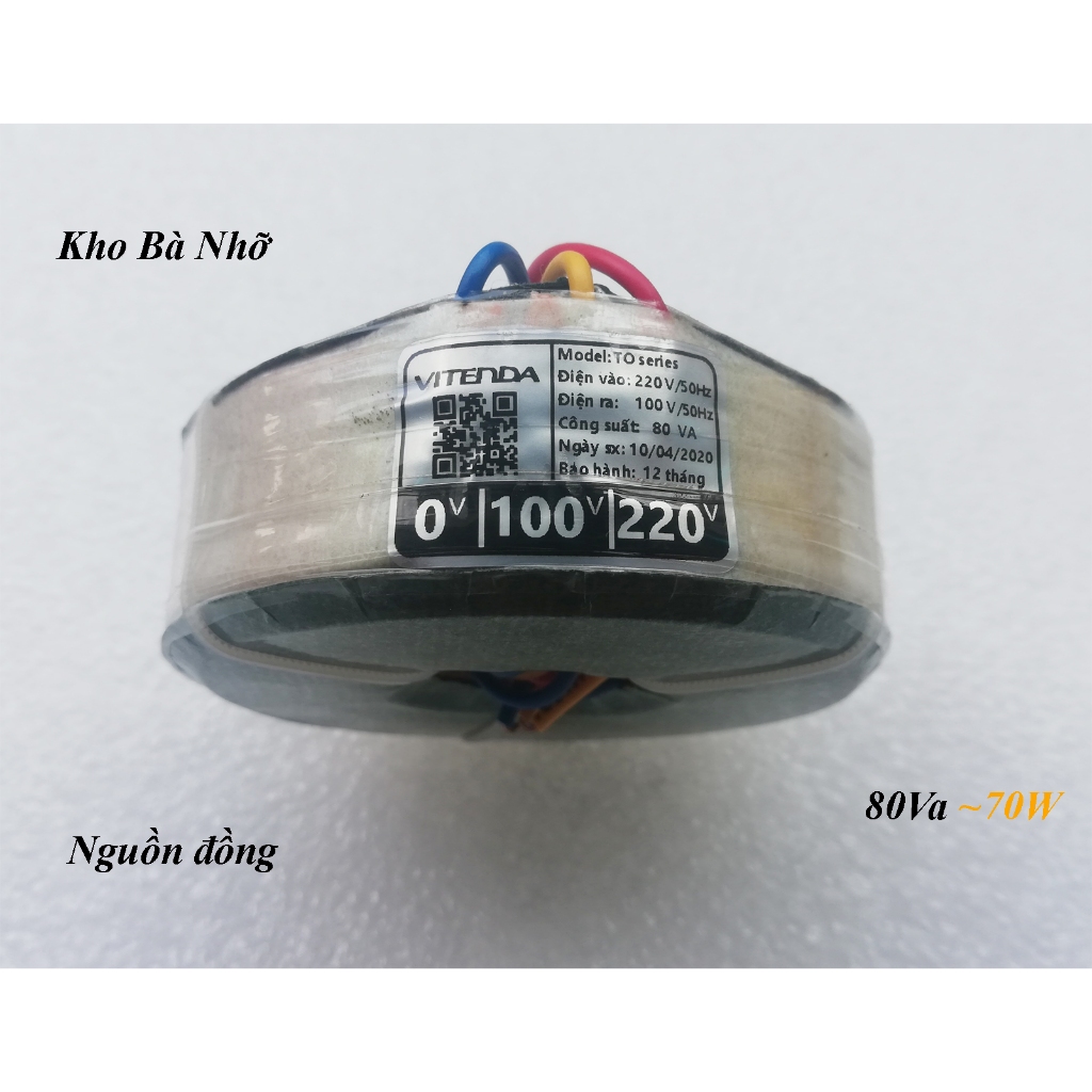 (80Va). Bộ đổi nguồn 220V sang 110V 80VA(70W) gắn trong cho quạt Nhật, lọc khí, xạc pin máy 100V... 