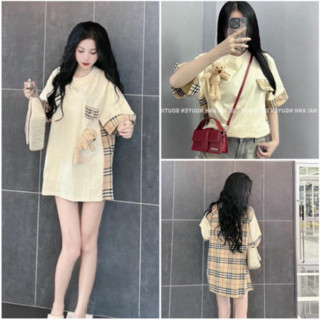  Áo phông Phối Kẻ Viền Kèm Gấu Nắp Túi BBR - Áo phông freesize nam nữ unisex form rộng chất cotton cháy phố 2024 
