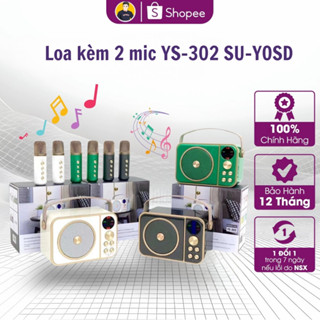 Loa kèm 2 mic YS-302 SU-YOSD Bluetooth Không Dây - Loa Karaoke Mini YS302 Kết Nối PC, TV, LapTop , Điện Thoại