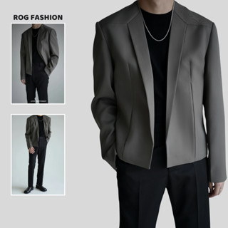  Áo Khoác Blazer Nam Form Rộng Boxy Dài Tay Vest Nam Hàn Quốc Độn Vai Đứng Form Unisex Basic Chất Flannel Hàn Cao Cấp 