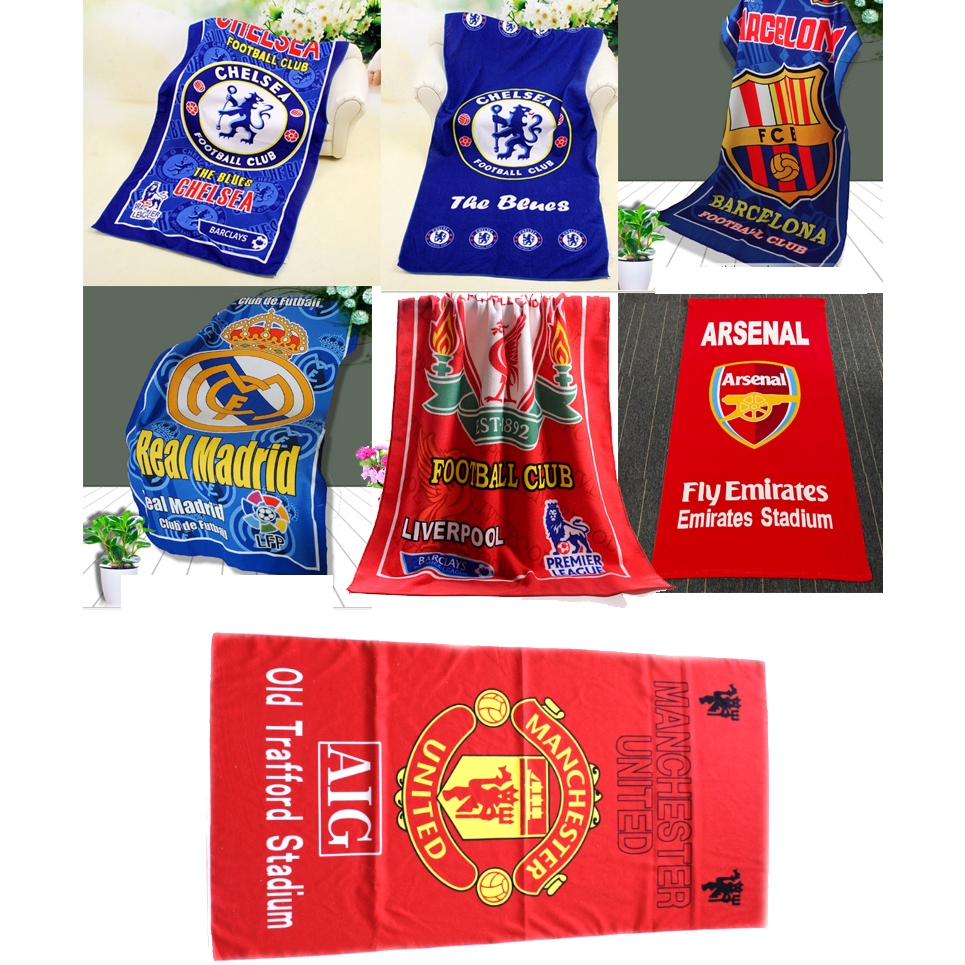 Khăn tắm clb bóng đá Arsenal Liverpool MU Chelsea Real Barca