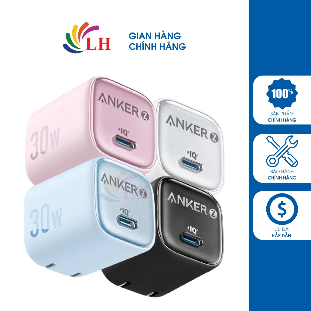Cốc sạc Anker Zolo 1Type-C 30W PIQ 3.0 A2698 - Hàng chính hãng