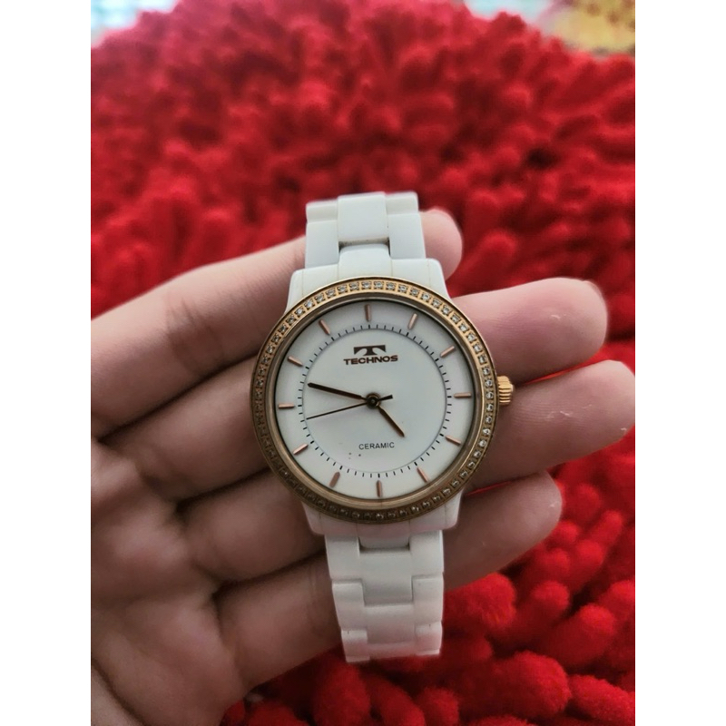 đồng hồ nữ Technos đá ceramic japan