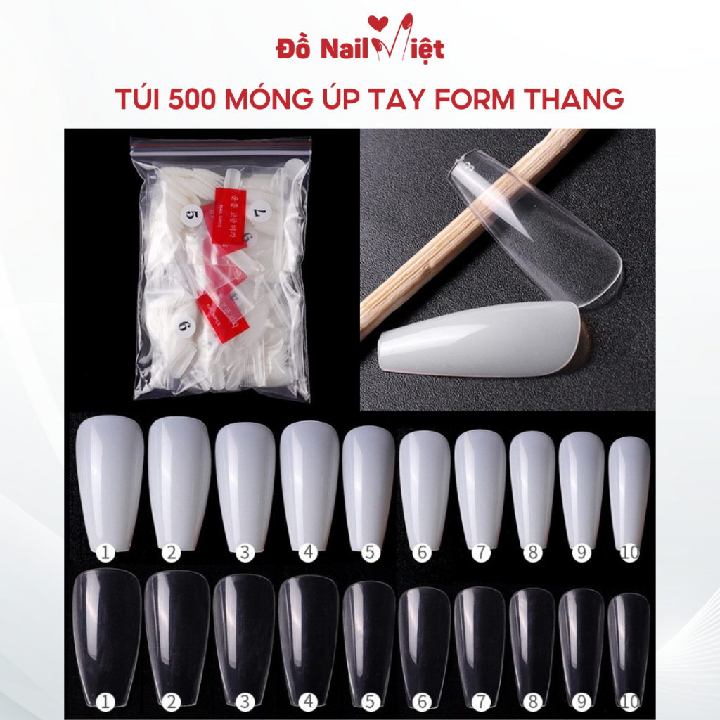 Túi 500 móng up tay form thang vừa đủ size-ĐỒ NAIL VIỆT