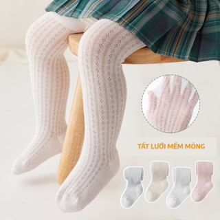 Quần Tất Lưới Cho Bé Gái Sơ Sinh 0-5 Tuổi Họa Tiết Cỏ Ba Lá