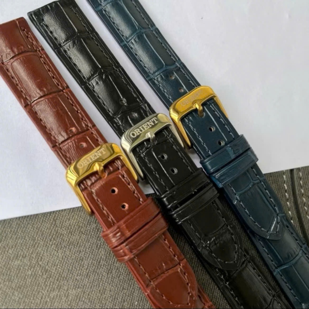 [ ORIENT CHÍNH HÃNG ] Dây đeo đồng hồ Orient da bò dập vân cá sấu cao cấp - TẶNG KÈM ĐỒ THAY DÂY
