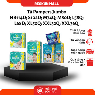 [HCM] BỈM DÁN/QUẦN PAMPER JUMBO NỘI ĐỊA NHẬT ĐỦ SIZE NB114D/S102D/M74Q/M80D/L58Q/L68D/XL50Q/XXL32Q/XXL36Q