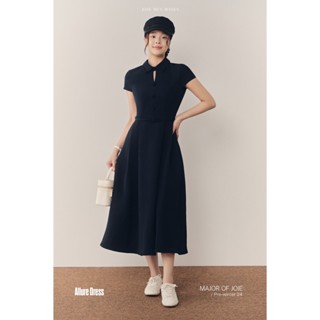 JOIE DES ROSES - Váy midi xanh than phối dây lưng Allure Dress