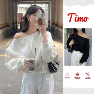  Áo kiểu nữ Áo sweater trễ vai Áo nỉ croptop khoét vai phong cách sexy cá tính AOT185 