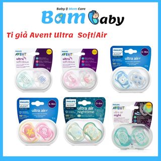 Ti Giả AVENT Ultra Air/Ultra Soft đầu dẹt - Chỉnh Nha Chống Hô Vẩu