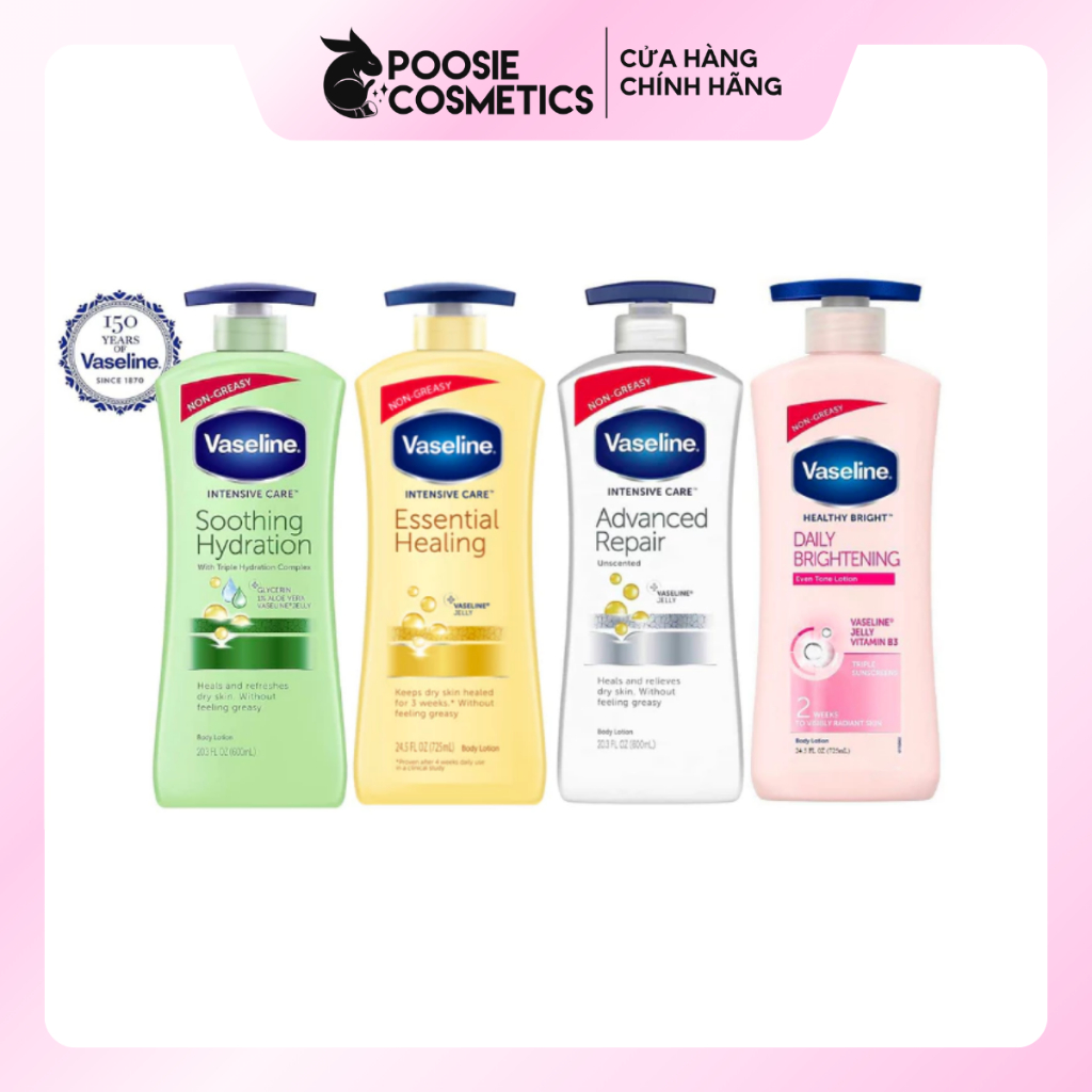 (Mẫu Mới) Dưỡng Thể Vaseline Dưỡng Ẩm Sâu 725ml