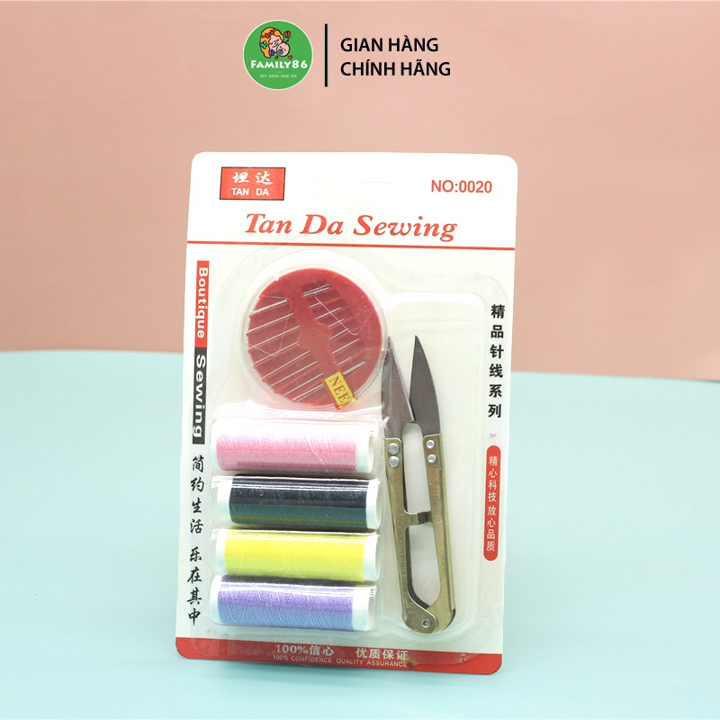 Bộ Hộp Kim Chỉ May Vá Đa Năng Gia Đình Cơ Bản - Kim Khâu, Chỉ, Kéo Cắt Mini