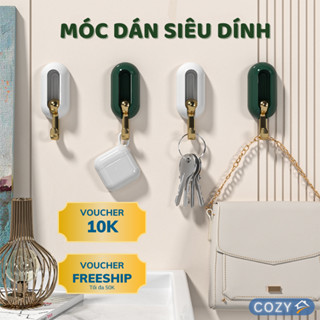 Móc dán tường chịu lực xoay 360 độ, Miếng dán treo tường siêu dính, treo chìa khoá, treo đồ dùng nhà bếp