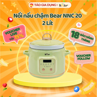 Nồi nấu chậm đa năng Bear SB-NNC20 -2 Lít, 6 chế độ nấu hầm, hẹn giờ rảnh tay, giữ nguyên dưỡng chất
