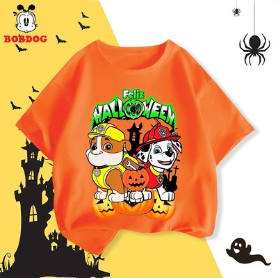 Áo phông cộc tay trẻ em BOBDOG vải cotton in hình chó cứu hộ ngộ nghĩnh áo thun halloween cho bé