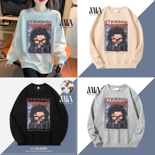 Áo nỉ, áo sweater nữ chất cotton dày dặn in hình cô bé tóc xù