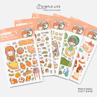 Sticker Lovely Girls Nhãn Dán Hoạt Hình Dễ Thương Trang Trí Sổ Tay Futurebook (S675)