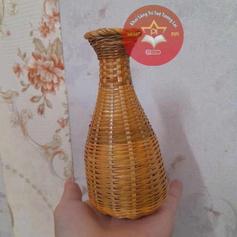 Giỏ tre,lọ tre,vật dụng mây tre đan nhí mộc phủ bóng cắm hoa,trang trí giỏ,decor mini,phụ kiện chụp 