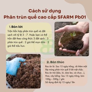 Phân Trùn Quế Nguyên Chất Dạng Bột Sfarm, Phân Hữu Cơ Vuonbabylon cung cấp dinh dưỡng, Cho Mọi Loại Cây trồng - Túi 5kg