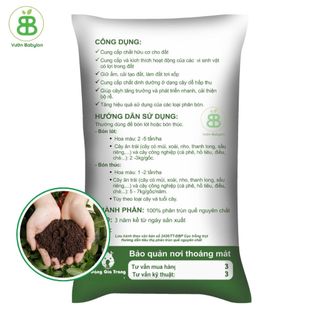 Phân Trùn Quế Nguyên Chất Dạng Bột Sfarm, Phân Hữu Cơ Vuonbabylon cung cấp dinh dưỡng, Cho Mọi Loại Cây trồng - Túi 5kg
