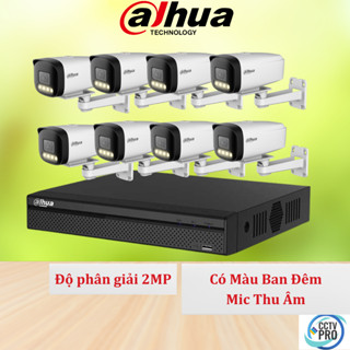 Bộ Camera Giám Sát IP POE 8 Kênh DAHUA 2MP Có Màu Ban Đêm, Mic Thu Âm