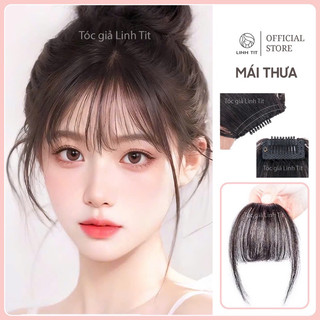 [Bản mới 2026] Tóc giả Mái Thưa nửa trước tóc thật – kẹp che trán cao siêu tự nhiên không lộ viền[ Toc Gia Linh Tit]
