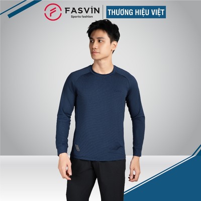 Áo Thun Dài Tay Nam Fasvin AD24635.HN Vải Coolmax thông thoáng giữ nhiệt mềm mại co giãn tốt.