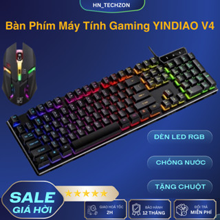 Bàn Phím Máy Tính Gaming YINDIAO V4 & V4Pro - Đèn LED RGB Chống Nước Game Máy Tính Esport - Chính Hãng