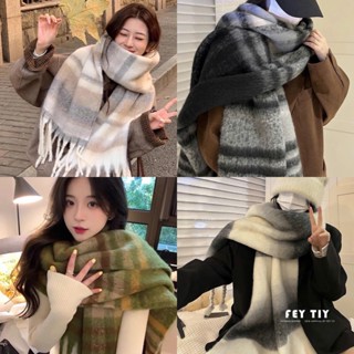  Khăn Choàng Cổ Len Lông Mịn Siêu Ấm Họa Tiết CARO Phối Màu Đa Dạng Phong Cách Hàn Quốc Mùa Đông NEW 