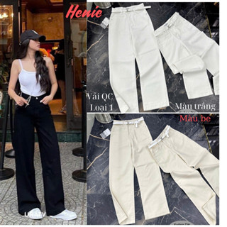  Hàng Cao Cấp Xịn nha khách  Quần jeans ống rộng vải Qc loại 1;quần bò suông mẫu basic dài 100cm dễ phối đồ 