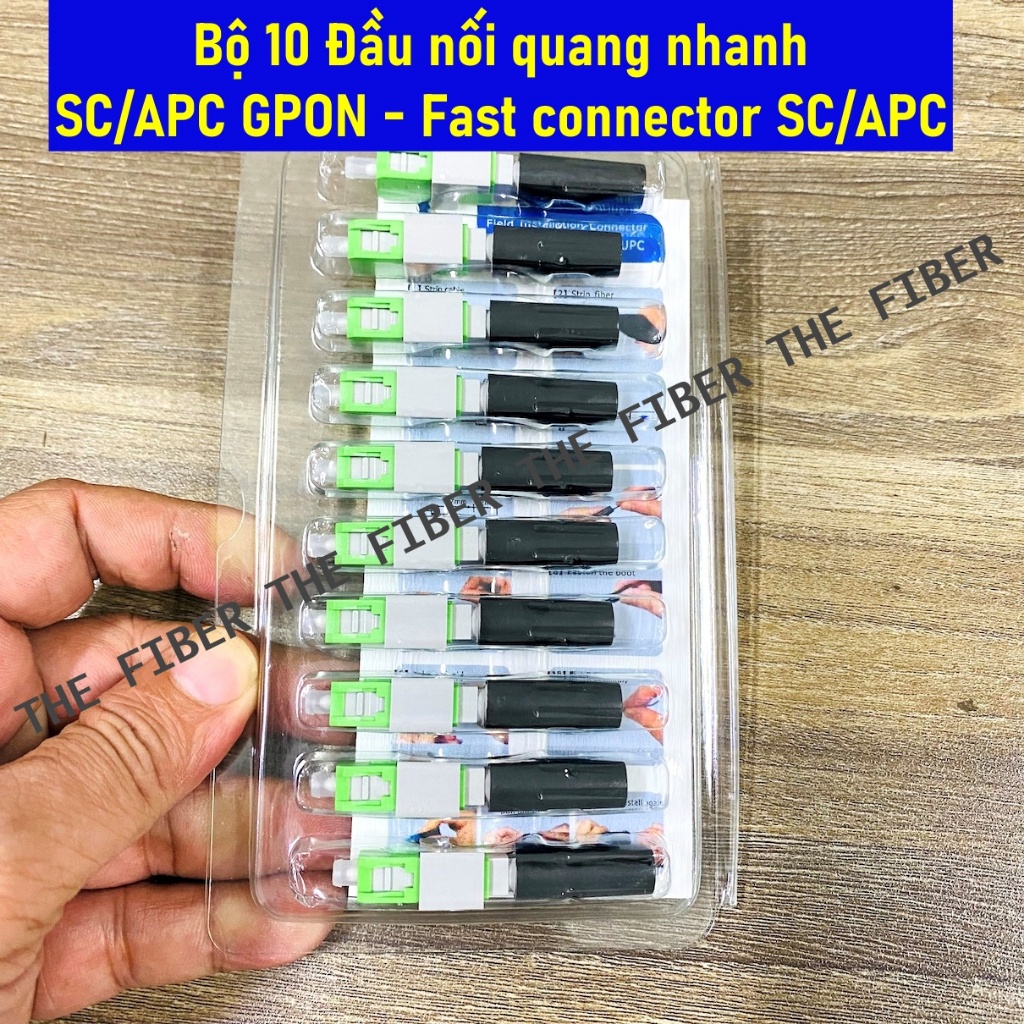 Bộ 10 Đầu nối quang nhanh FC SC/APC GPON - Fast connector SC/APC