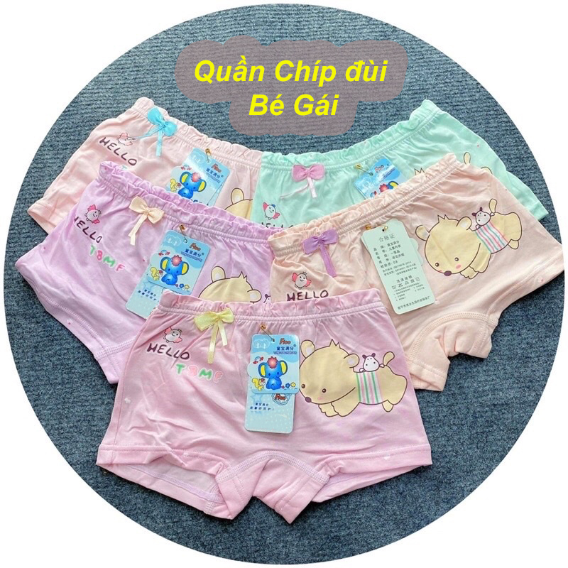 Quần chíp đùi cho bé gái (8-46kg), hàng cotton kháng khuẩn, chất liệu mịn đẹp, co giãn đàn hồi tốt QTE01