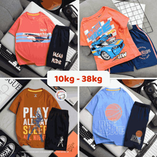 Đồ Cho Bé Trai Size Đại 33-58kg Vải Thun Cotton VNXK Quần Áo Trẻ Em In 3D Cộc Tay Mặc Đi Hoc Đi Chơi J527