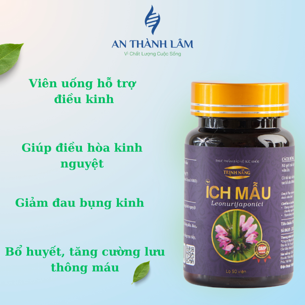 Hộp 50 Viên uống Trịnh Năng Ích mẫu hỗ trợ điều kinh, bổ huyết, giảm đau các triệu chứng hành kinh