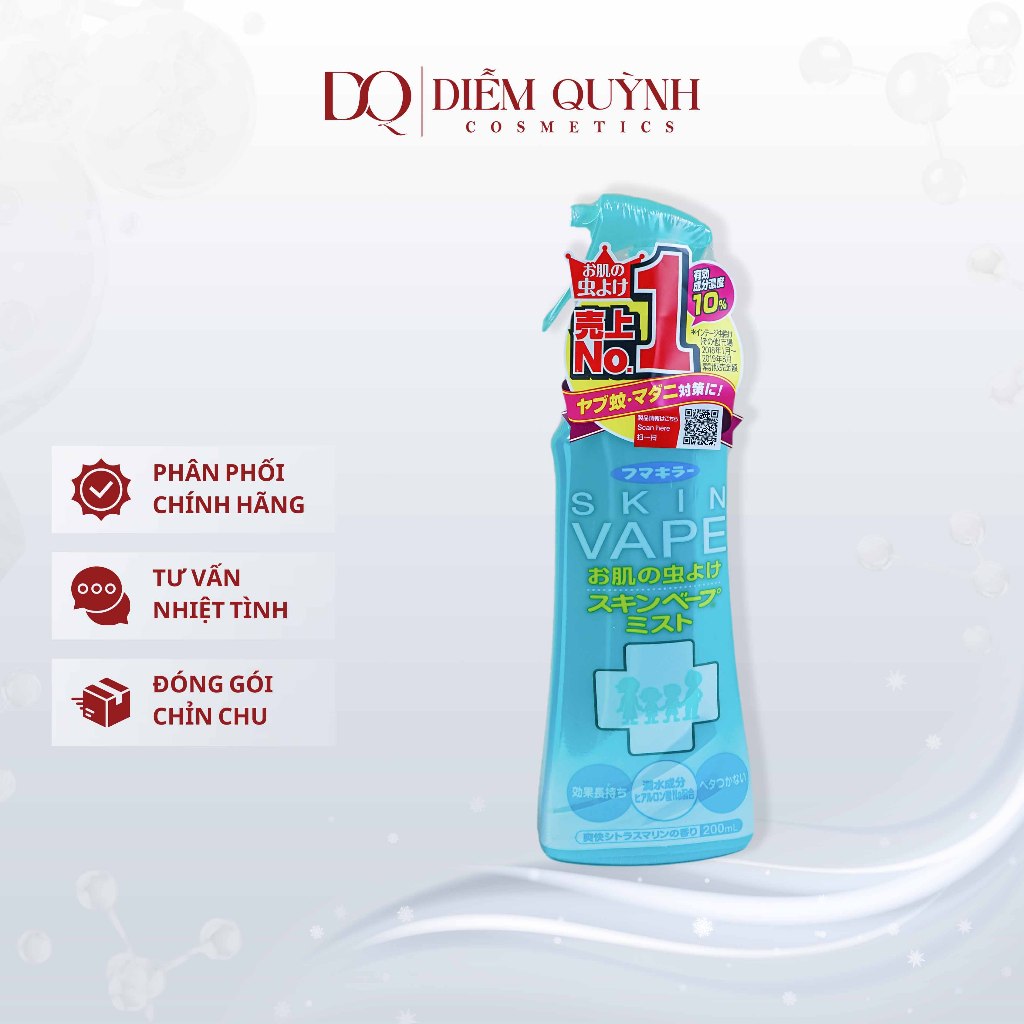 Xịt chống muỗi skin vape Nhật Bản 200ml