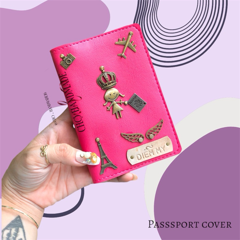 (Chat chốt tên-chọn màu)vỏ hộ chiếu công chúa-passport cover -bọc hộ chiếu-bao hộ chiếu -Bao da pass