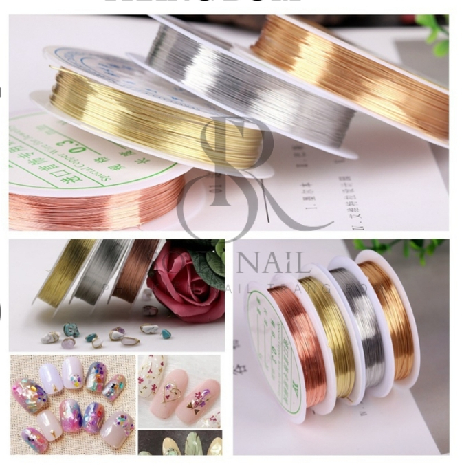 Cuộn Đồng Trang Trí - Dây Kẽm Mỏng Sợi Nhỏ Trang Trí Nail - Cuộn Đồng Dây 0.2mm Cực Mảnh Tạo Hình Dễ Dàng - Sơri Nail