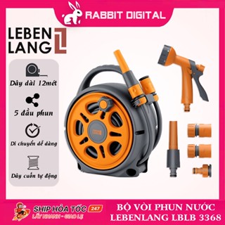 Bộ Vòi Phun Nước Lebenlang LBLB 3368, Dây Dài 12m, Vòi Tưới Cây, Súng Phun Nước Rửa Xe, Hàng Chính Hãng